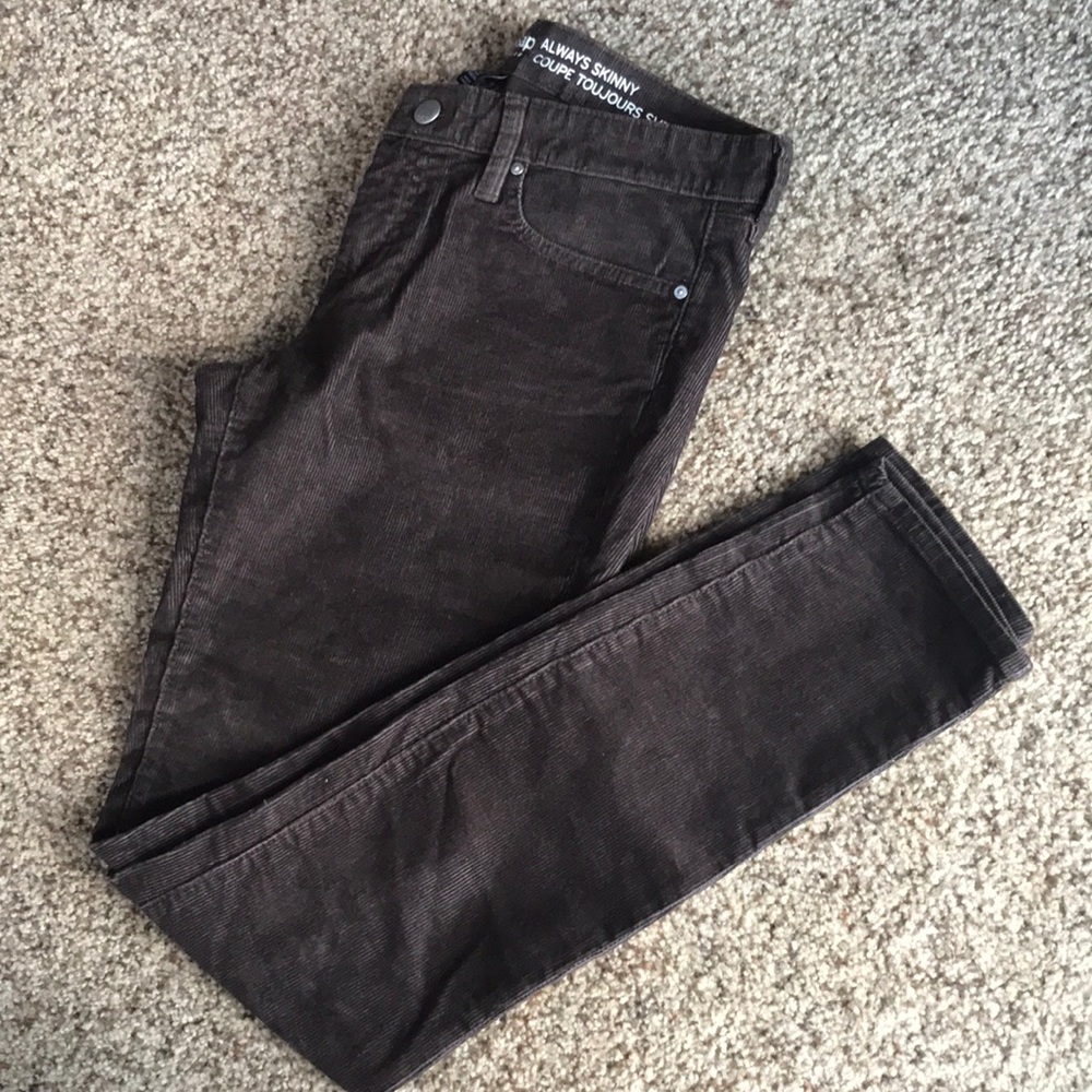 Gap dark brown corduroy skinny pants